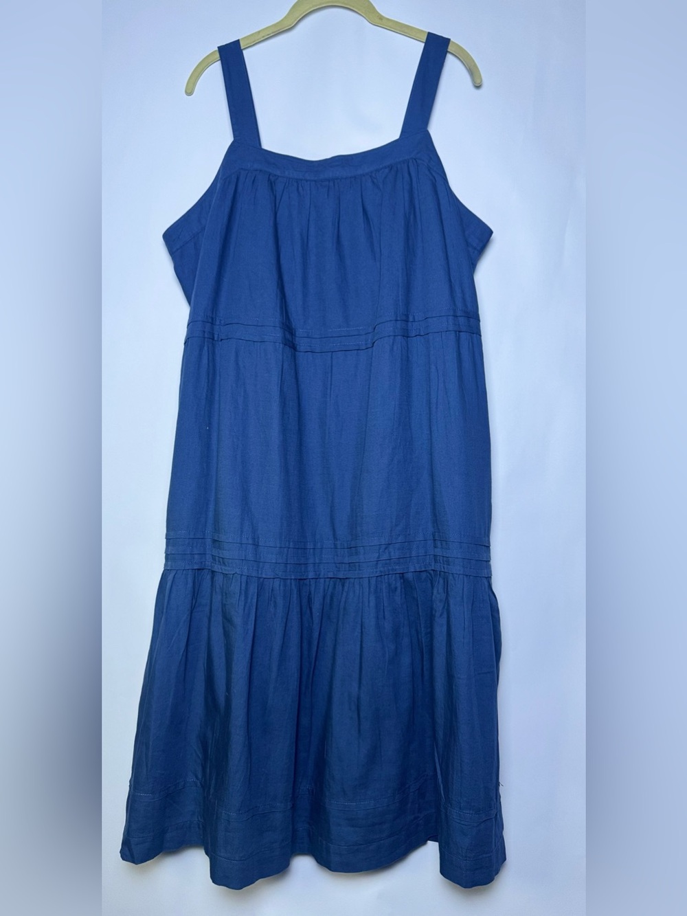 PACT The Sunset Easy Cami Midi Dress XL French Navy Organic Cotton